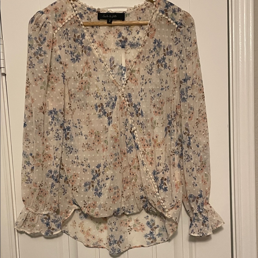 Floral Women's Blouse - Cream